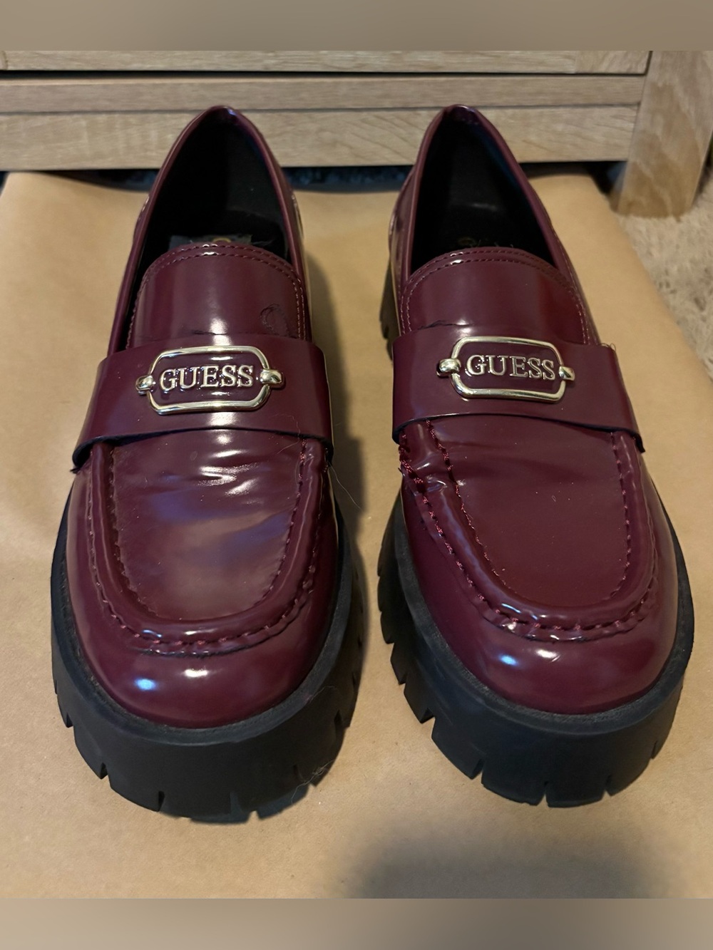 Guess Burgundy Loafers